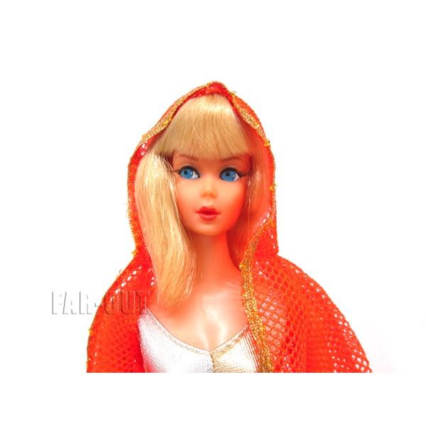 バービー Living Barbie ブロンド オレンジメッシュパーカー