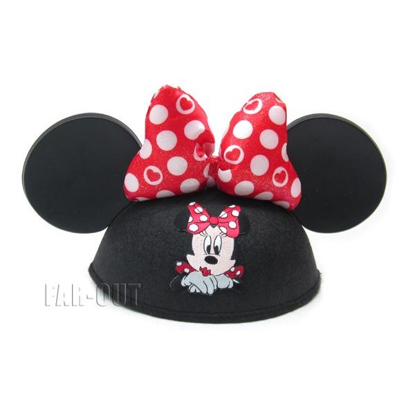 ミニー リボン マウスイヤーハット 帽子 ディズニーテーマパーク限定