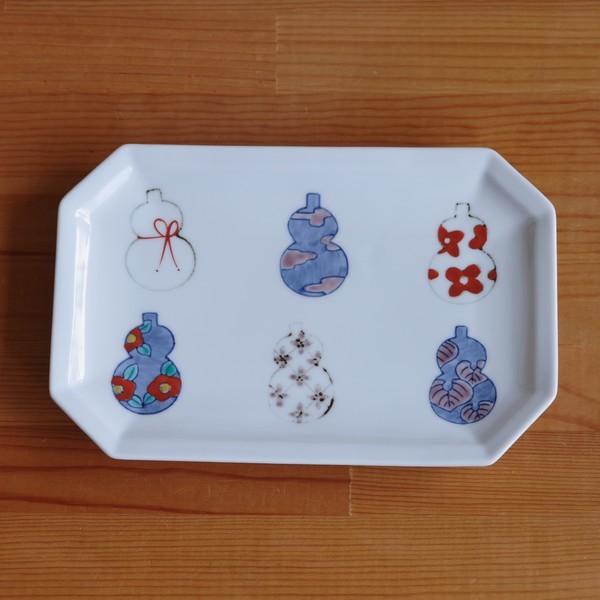 有田焼 六瓢箪 八角長皿 プレート 和食器 昭和レトロ ひょうたん