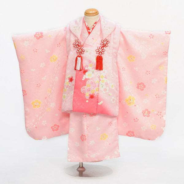 七五三 レンタル 3歳 女の子 被布 ピンクアリス《身長》90cm前後☆簡単