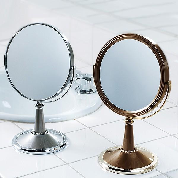 スタンディングミラー「ラウンドクリスタル」【鏡 スタンドミラー 置き