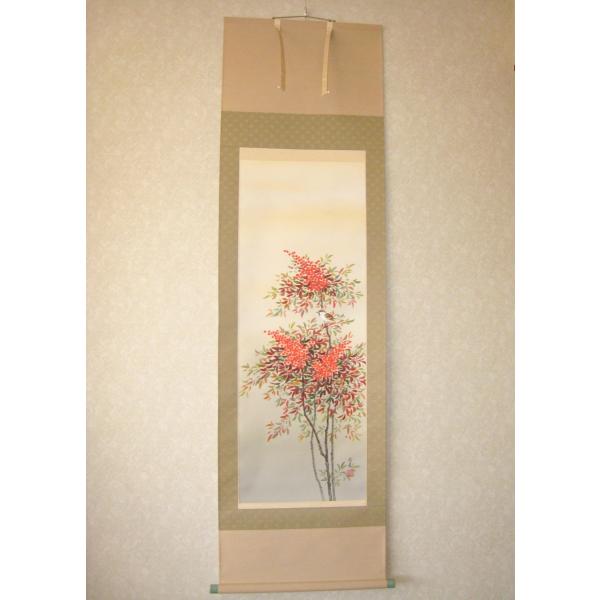 掛け軸 掛軸 南天に雀 堀 高泉 (真作・新品) : 掛け軸の専門店 香遊