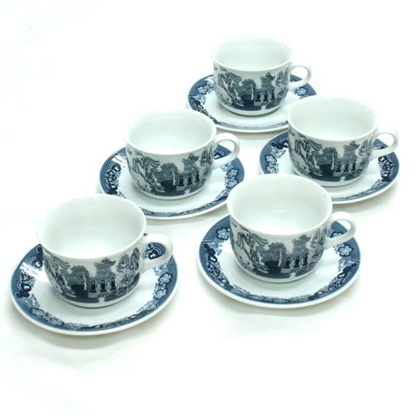 開運 景徳鎮 食器 陶磁器 コーヒーカップセット 5客 ソーサー おしゃれ