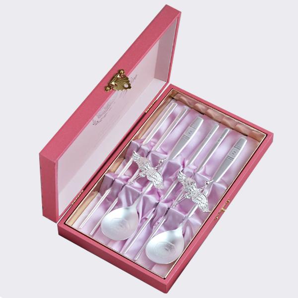 H.JIN 鶴 銀箸スプーンペアセット カトラリーセット ツル 送料無料