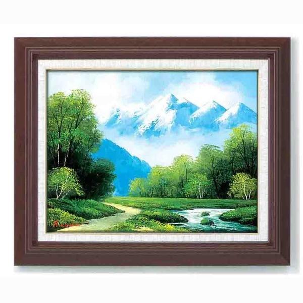 美品】風景画 油彩画 アルプス山脈 滝 作者サイン入り オーダー一点物