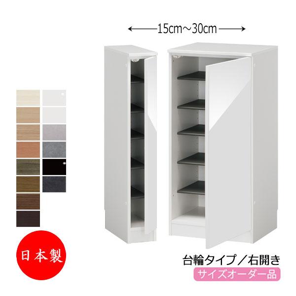シューズボックス 下駄箱 靴入れ 隙間収納 台輪タイプ 開き戸 右開き