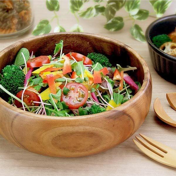 木製 食器 アカシア 丸型 ボウル 20cm サラダボウル お菓子鉢 大鉢