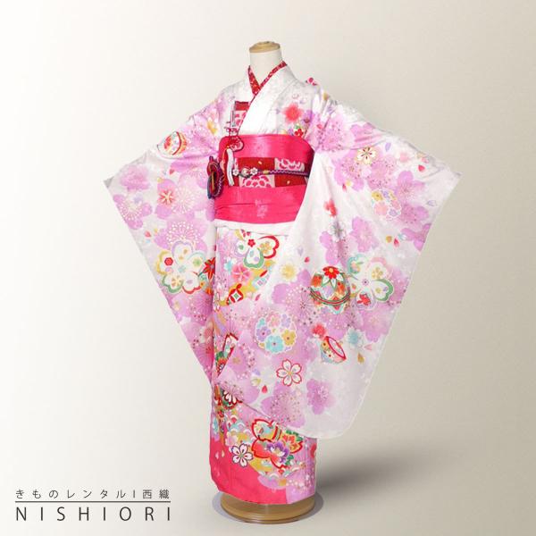 七五三 7歳 セットおしどり 桜 水流 081502 七五三 7歳 セットおしどり