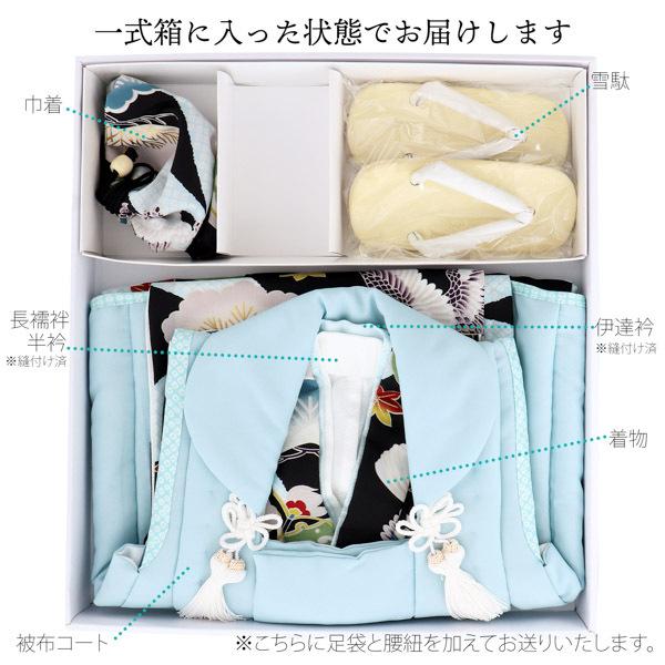 七五三 男 着物 3歳 フルセット 被布セット 小町 「鷹と松に七宝 KKB