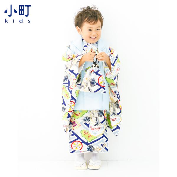 七五三 男 着物 3歳 フルセット 被布セット 小町 「工字繋ぎに鷹