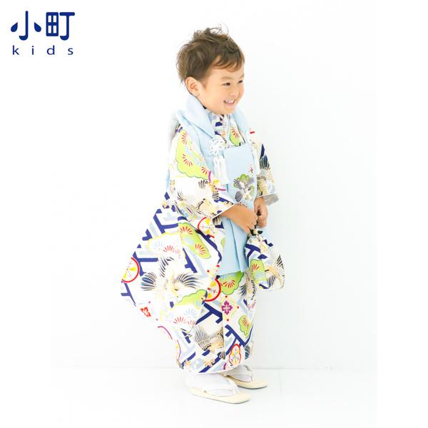 七五三 男 着物 3歳 フルセット 被布セット 小町 「工字繋ぎに鷹