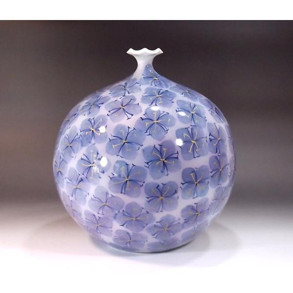 和紙染金彩花散らし文様花瓶｜有田焼 陶芸作家 藤井錦彩作 : 有田焼