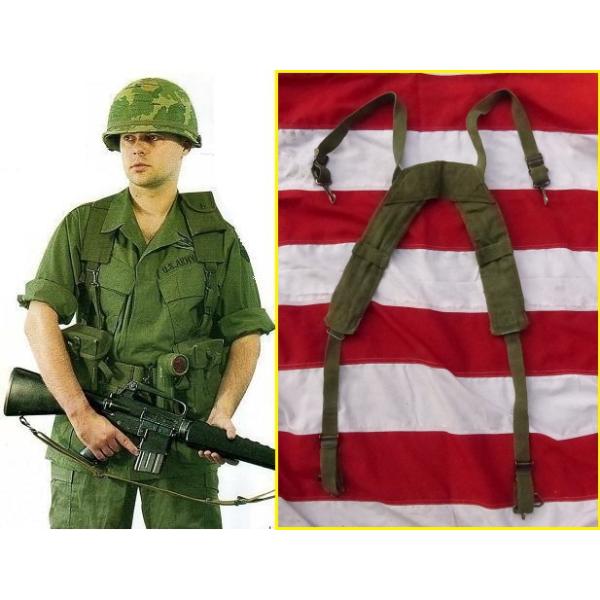 レア! 米軍実物 ナム戦 Hサスペンダー サイズL M1956 M56 コットン