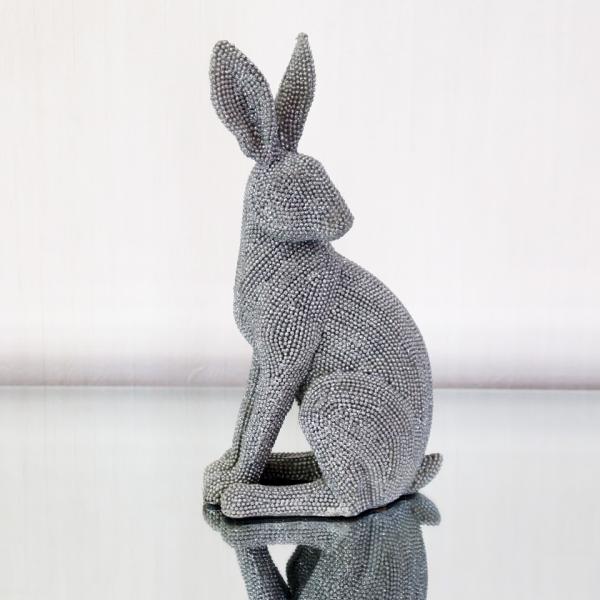 ウサギ オブジェ 置物 シルバー オーナメント インテリア 輸入雑貨