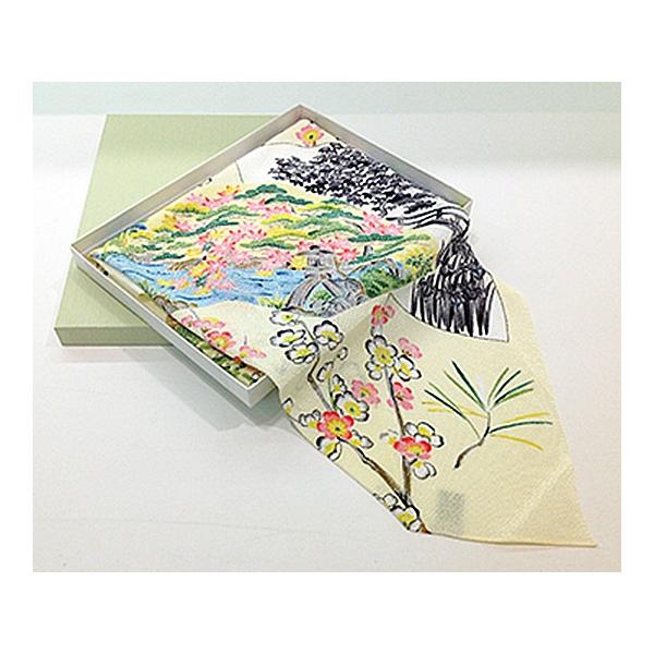 ギフト 加賀友禅 2巾風呂敷 兼六園(黄) 工芸品 お土産 送料別 : 金沢