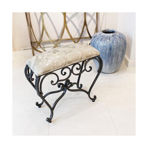 アイアン 猫脚スリムスツール 薄型 玄関椅子 オットマン 足置き