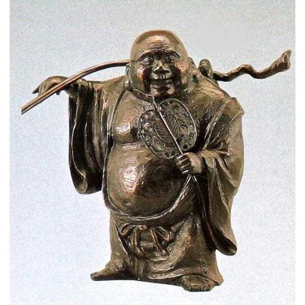 布袋様の置物 木彫風布袋 般若純一郎作品 高岡銅器通販／送料無料 : 檜