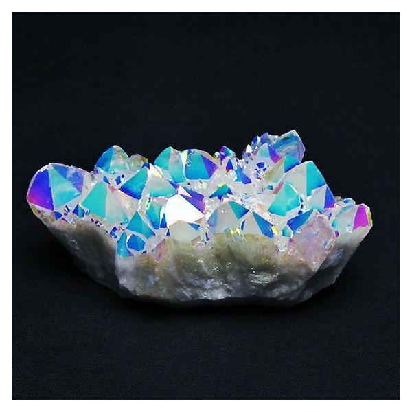 パワーストーン 天然石 レインボーオーラ水晶クラスター t693-4632