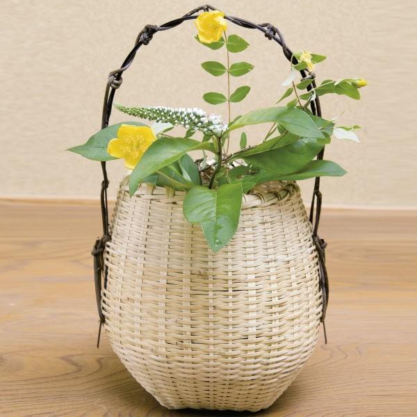 茶道具 竹籠花入 竹篭花入 置用 江ノ島 さざえ籠 惺斎好写 置き花入 置