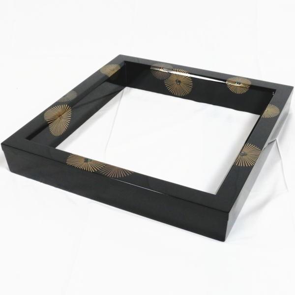 茶道具 炉縁 輪島塗 真塗 唐松紋 青貝入 日野拓也作 輪島塗り 真塗り