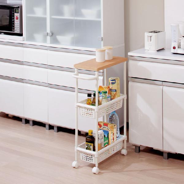 IRIS OHYAMA（アイリスオーヤマ） キッチンワゴン キャスター付き 天板