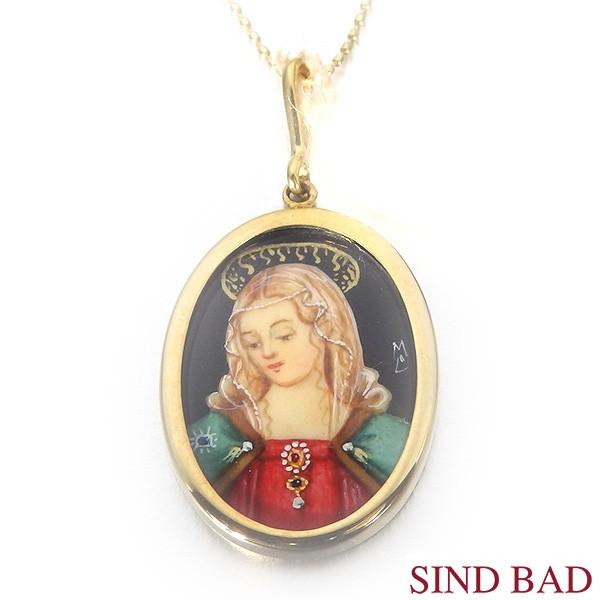 細密画 ネックレス トップ ペンダントヘッド 手書き 西洋絵画 女神像