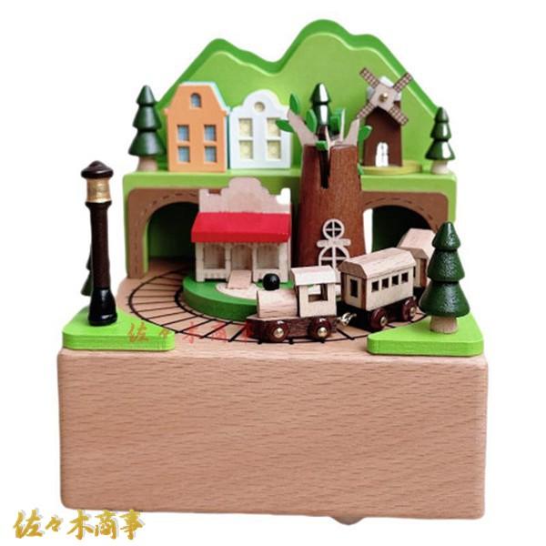 木製手作り music box 機械式オルゴール ミュージックボックス 立体3D