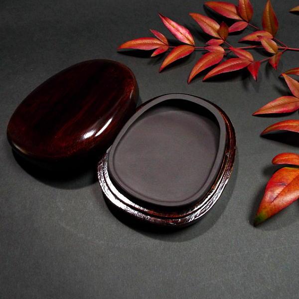 書道硯 坑仔巌端渓硯 楕円型 4吋｜書道 書道用品 坑子巌 すずり 寿香堂