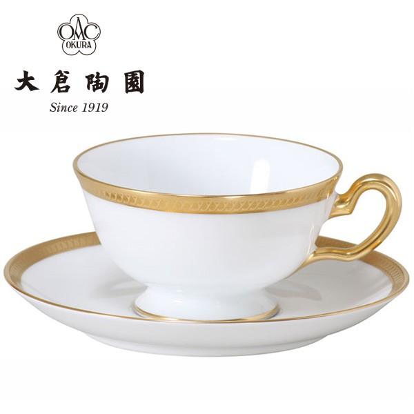 ノリタケ 国内最高級洋食器メーカー 大倉陶園 片葉金蝕 ティー
