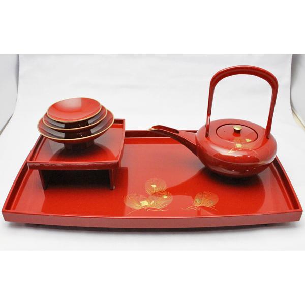 漆器 お正月 お屠蘇セット 越前漆器 朱 若松沈金 屠蘇器 : おいしい