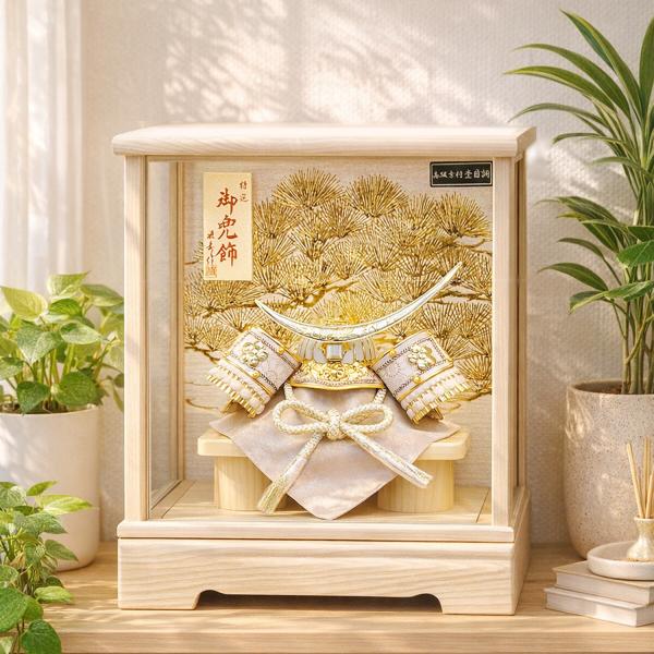 五月人形 伊達政宗 兜 コンパクトガラスケース おしゃれ 人形屋 : 久月