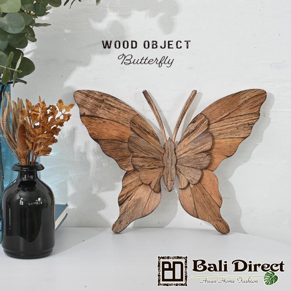 アジアン雑貨 蝶 壁掛け 木製オブジェ Z070727K 爆買 : ランドマーク