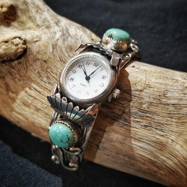 インディアンジュエリー バングルウォッチ ターコイズ シルバー925