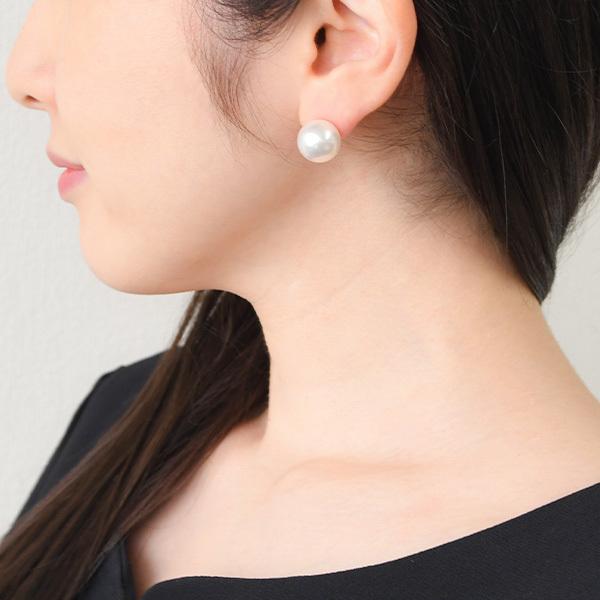 12mm 白蝶真珠 ピアス イヤリング 鑑別書付き K18 K14 SV925 耳元