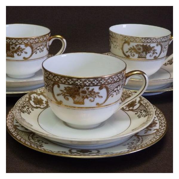 ノリタケ オールドノリタケ 金彩 コーヒーカップ＆ソーサー ケーキ皿