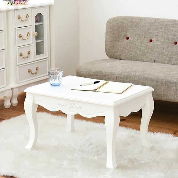 ローテーブル リビングテーブル 引出し付 姫系 キャッツプリンセスduo