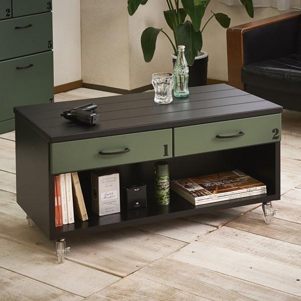 □在庫限り・入荷なし□ テレビ台 ローボード キャスター付 ミリタリー