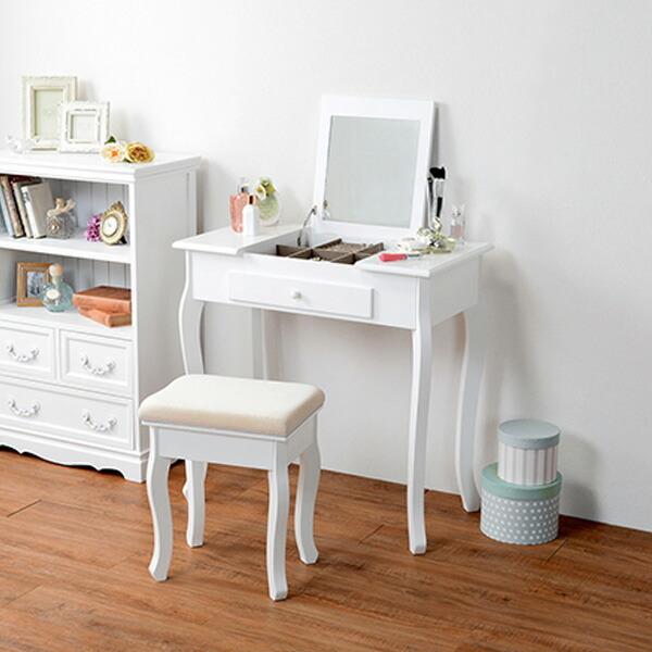 ドレッサーセット スツール付 猫脚 ロマンチック 幅75cm （ ドレッサー