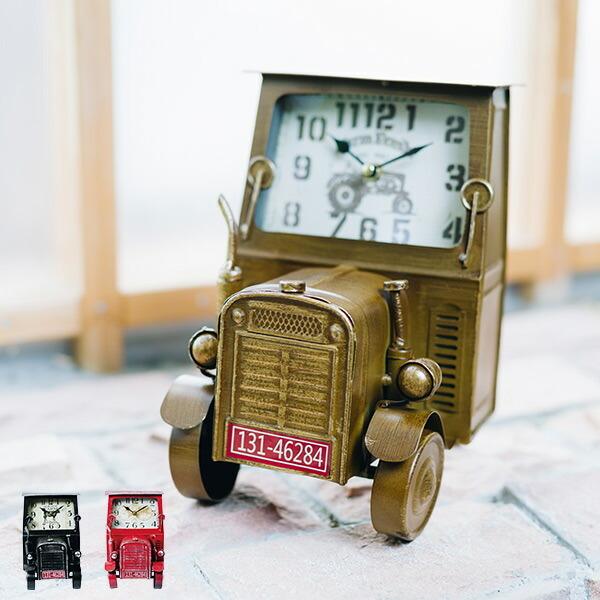 置き時計 ヴィンテージモチーフクロック tractor トラクター （ 時計