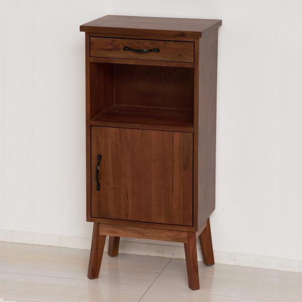 アンティーク調電話台/ファックス台 【幅60cm ブラウン】 木製