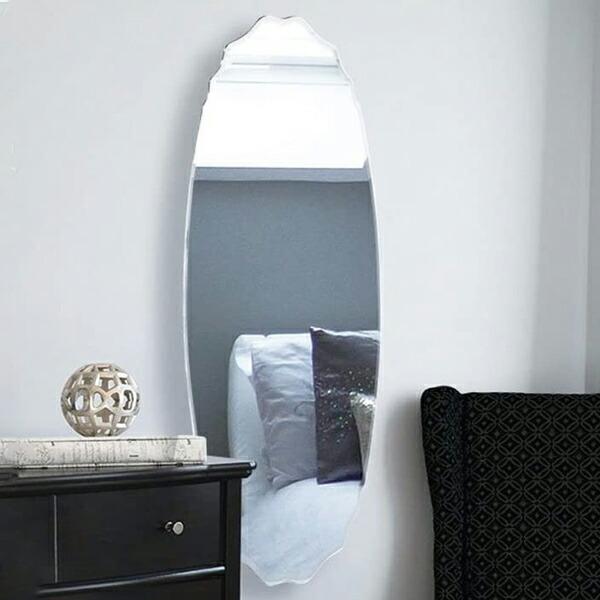 ウォールミラー 楕円形 姿見 ノンフレーム 面取り加工 高さ120cm 鏡