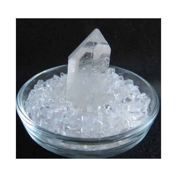 地鎮用 天然水晶ポイント (小) 1個セット ガラスケース付 水晶さざれ