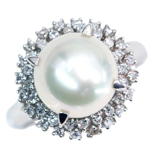 白蝶真珠/パール リング/指輪 9.6ミリ位 プラチナ900 PT900