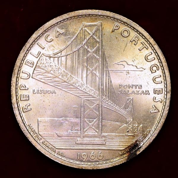 ポルトガル 1966年 20エスクード 銀貨 サラザール橋開通記念 : エルズ
