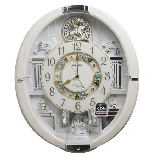 セイコー からくり時計 電波掛け時計 ウェーブシンフォニー アイボリー