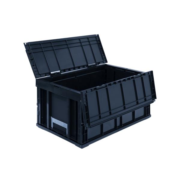 松本産業 折りたたみコンテナ フタ付き 75L ブラック ( F75BL ) カード