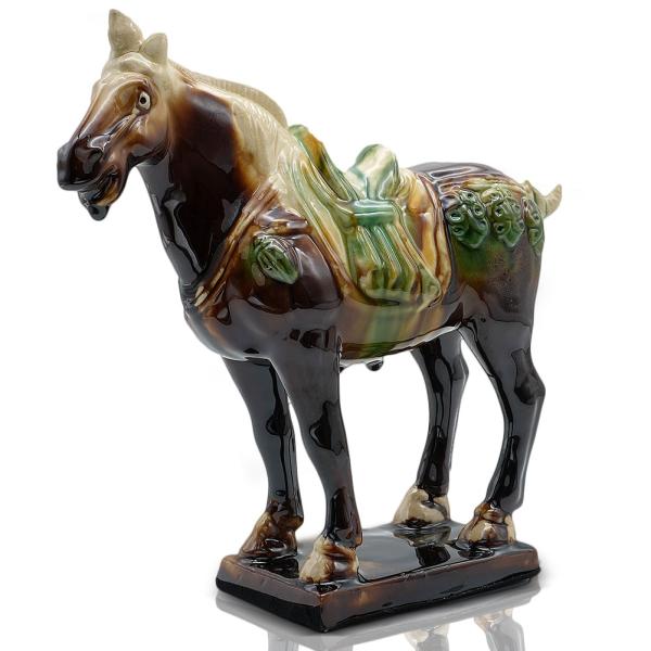 唐三彩 馬 置物 檜 干支 午 工芸品 陶磁器 景徳鎮 縁起物 正規品