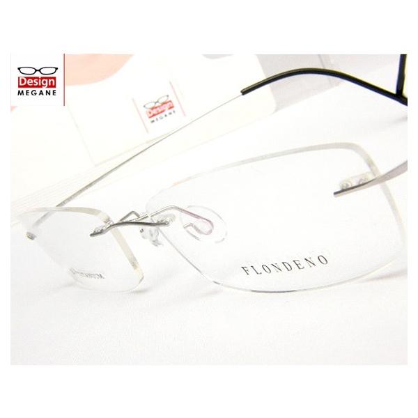 メガネ 度付 FLONDENO シルバー flexible ふちなし ツーポイント β