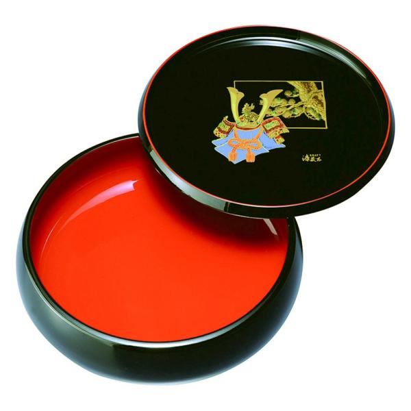みよし漆器本舗 菓子器 菓子鉢 蓋付き 紀州塗り 8寸 丸盆付ボール 黒