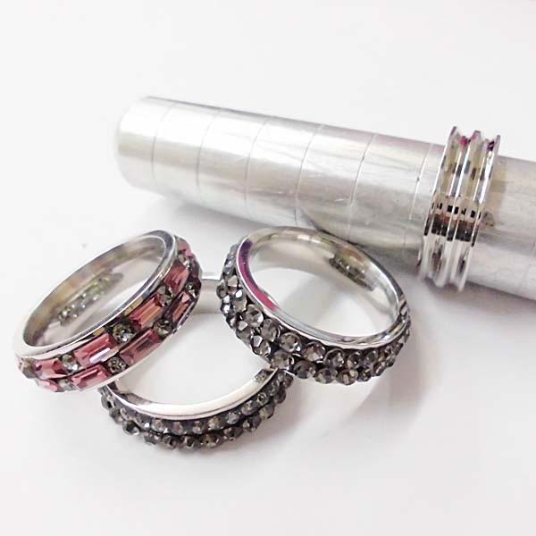 グルーデコ土台 ステンレスリング22 指輪 ダブルエタニティ―リング